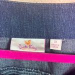 Quacker Factory Dark Blue Denim Rhinestone Embellished Button Front Jacket 3X Photo 4