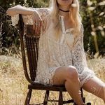 Free People NWT Jen's Pirate Booty x El Sol in Ivory Sheer Lace Dress XS Photo 0