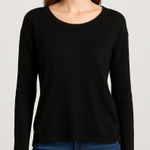 Michael Stars  Black‎ Long Sleeve Cutout Back Pullover Sweater Photo 0