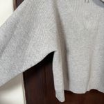 LUNYA | Cottonsilk Collared Half Zip Sweater in Heather Gray | Large Photo 5