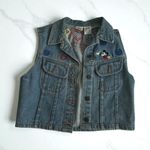  Store Vintage Peace Love Disney Denim Vest Size Medium Photo 0