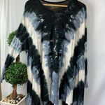 Show Me Your Mumu Gray & Black Tie Dye Long Sleeve Tunic Top Dress M Photo 0