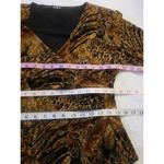 MSK Womens Blouse Size Medium Stretch Animal Print Long Slit Sleeve Faux Wrap Photo 7