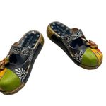 SOCOFY Vintage Colorful Leather Hollow Out Backless Flower Shoes Size 9 Photo 9