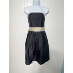 Anthropologie  Wasabi Rosanna Silk Strapless Mini Dress‎ Formal Black Cream XS Photo 13
