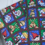 Reindeer Snowman Christmas Scrub Top Hospital Nurse Doctor Medical SZ Small GUC Blue Photo 2