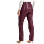 Joie  Burgundy Vegan Leather Pants Photo 1