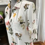 New York & Company White Floral Tunic Shirt Dress Size M Size M Photo 3