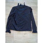 Malouf of Dallas Blouse Womens Long‎ Sleeve Black Dotted Ruffle Collar Top M Size M Photo 4