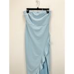 Lulus NEW  After Hours Light Blue Strapless Ruffled Maxi Dress Formal Cocktail M Photo 5