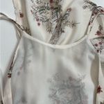 Lush Clothing Lush Dress Midi Halter Criss Cross Back High Neck Floral Botanical Cream Green Photo 11