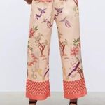 ZARA JUNGLE PRINTED PAJAMA-STYLE HIGH WAIST STRAIGHT LEG PANTS SIZE XS NEW Photo 9
