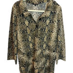 John Mark  Blouse Women's‎ Size Large Snake Print Wire Collar Business Office Photo 0