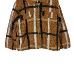 Stoosh Plaid Sherpa Fleece Jacket Womens L Brown Cozy Winter Rustic Country Photo 3