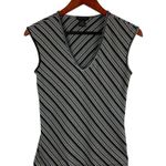 The Limited  Womens Striped Sleeveless Top M Nylon/Spandex Blend Black/Grey Photo 0