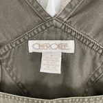 Cherokee Vintage Y2K Khaki Olive Green Denim Utility Straight Leg Bib Overalls Photo 5