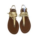 Kate Spade  Sandals Womens 7.5M Flat Metallic Shoes Bow Slingback Summer Gold Photo 4