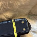 Coach Hampton Signature Stripe Black Leather & Canvas Satchel Photo 13