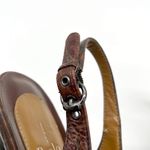 Linea Paolo Size 8 Slingback Croc Embossed Cognac Brown Stiletto Heel Peep Toe Photo 5