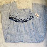 Jessica Simpson Pinstripe Strapless Jumpsuit S NWT Photo 2