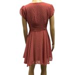 Altar'd State  Rose Swiss Dot Ruffled Wrap Look V Neck Short Sleeve Dress Small Photo 2