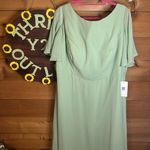 NWT Babaroni Yvette Bridesmaid Mother Bride Dusty Sage Green Flutter Maxi Dress Size 24 Photo 6