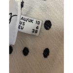 Polly Women's White Black Polka Dots Short Sleeve Cardigan Tie Crop Top Size 6 Photo 2