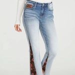 Free People Driftwood Indie Crop Boot Velvet Floral Trim St. Lucia Size 24 Photo 0