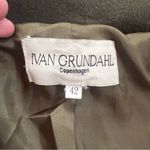 Ivan Grundahl olive green wool long trench coat sz 6 medium designed jacket Photo 2