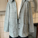 None Vintage handmade polyester jacket housecoat green plaid Photo 0