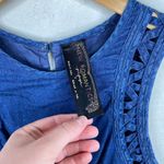 Free People New Romantics Denim High-Neck Cutout Sleeveless Mini Dress Size 0 Photo 2