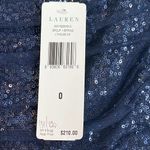Ralph Lauren Lauren  Evening Navy Sequin Mesh Ruched Dress, Size 0 Photo 2