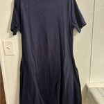Zenana Premium Navy Blue Short Sleeve T Shirt Dress 1X Photo 2