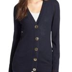 Tory Burch  Navy Gold Buttons Merino Wool Buttoned Cardigan Size Large #VEG-0107 Photo 0