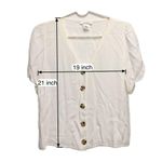 Urban Romantics  Women’s White Short Sleeve Crop Top Blouse Y2K Lagenlook Size L Photo 3