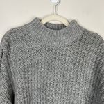 H&M Loose Knit Mockneck Cropped Long Sleeve Gray Sweater Size Medium Photo 3