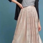 Anthropologie Sabina Musayev Cream Midi Skirt 14 Silver Photo 0