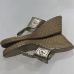 Jack Rogers  Old Money Designer Marbella Mid Wedge Sandals Gold Leather Shoes 10M Photo 9