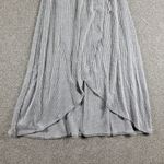 Caution to the Wind Faux Wrap Dress Womens M Gray Stripes Sleeveless Stretch Photo 4