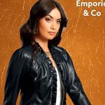 Emporio & co black leather feminine ruffled design zip up jacket! Size L Photo 0