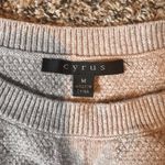 Cyrus  Womens Cable Knit Sweater Medium Beige Long‎ Sleeve Pullover Photo 1