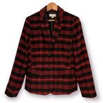 Talbots Plaid Jacket Blazer Black Red Women’s Size 12 Workwear Office Business Photo 0