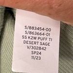 Gap  Ribbed Puff Sleeve Top Green Scoop Neck Stretch Coquette Y2K Office Career S Photo 6