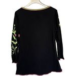 Gypsy Daisy Black & Pink Floral Lace Mesh Y2K Top Sz Large Photo 1