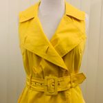 Forever 21 yellow sleeveless button down belted dress. EUC Photo 4