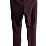 Nike  Dri-Fit Cropped Leggings Womens Size Medium Maroon Red Mesh Athletic Active Photo 6