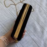Cariedo Chic Black Velvet Clutch with Gold Tassel Chain Photo 8