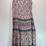 CHAPS Boho Dainty Floral and Paisley Tiered Cotton Sundress with Smocked Back Photo 1
