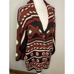 VTG Carol Little PM Wool Blend Multicolor Textured 90s Collared Cardigan Sweater Black Size M Photo 5