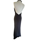 Mac Duggal leena  NEW 26533 Jeweled High Slit NWTBackless Halter Dress Black 4 Photo 3